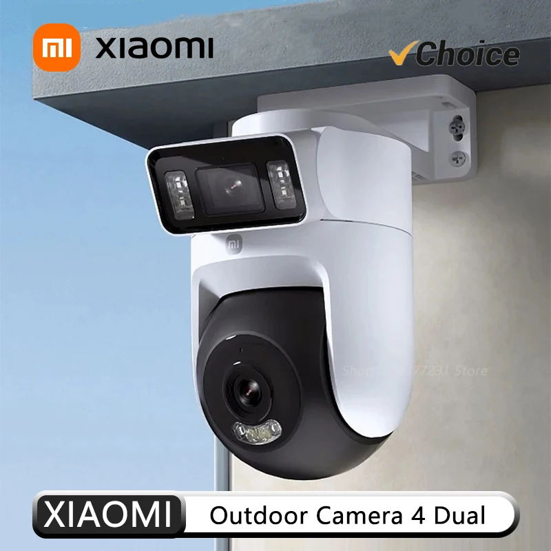 Original Xiaomi Smart Outdoor Camera 4 Dual Camera Edition 3K 5MP+5MP PTZ WiFi 6 IP66 Full Color Night Vision Two-Way Audio CN