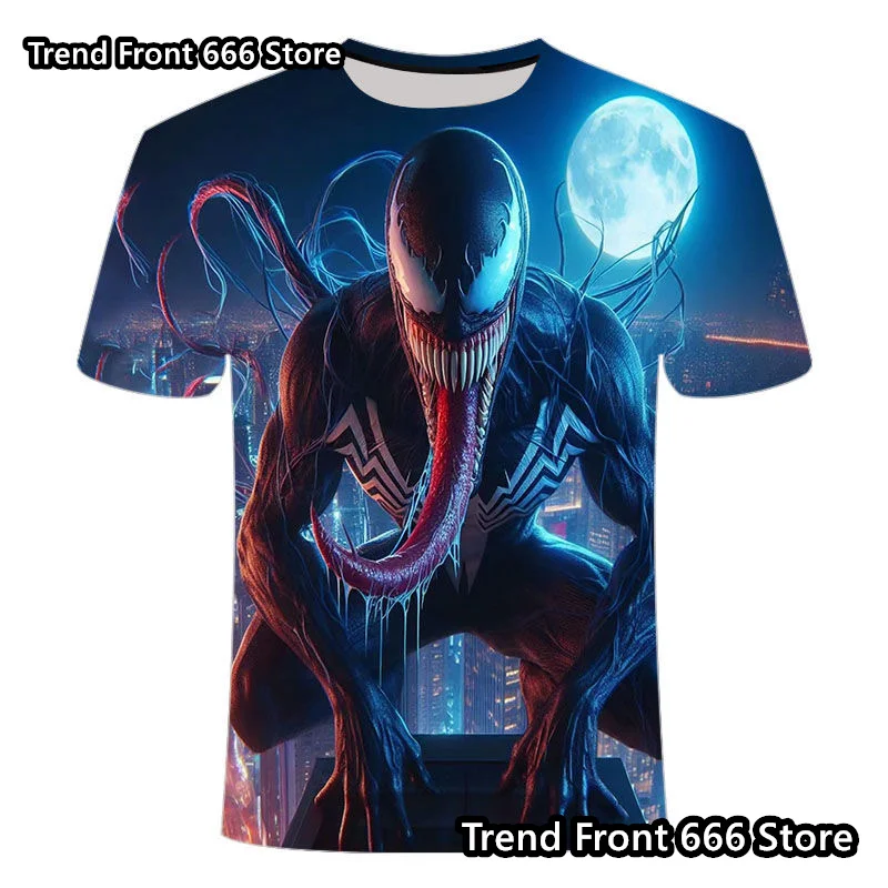 2024 Summer Children clothes Kid Men Venom 3D Prited superhero T-shirt Boys Men Short Sleeve Crewneck Tops Fashion Streetwear