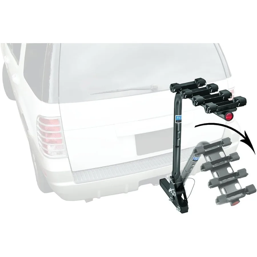 63124 Eclipse Preto 2 Polegadas Quadrado 4 Porta-Bicicleta para transporte de ciclismo ao ar livre seguro e conveniente com design durável a