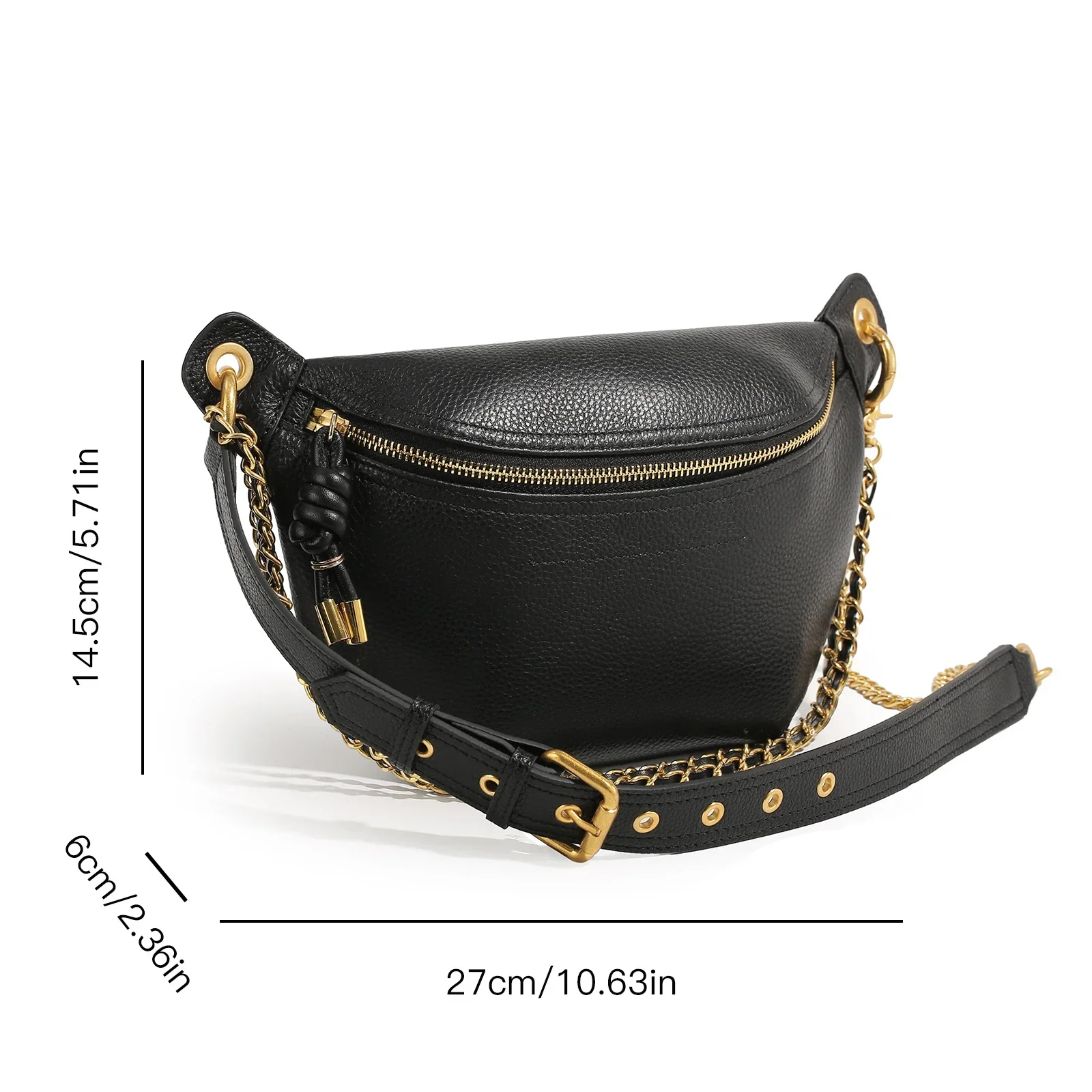 ITAMOOD Genuine Leather Waist Packs for Women Fashion Fanny Pack Belt Bag Luxury Designer Trendy Crossbody Bag