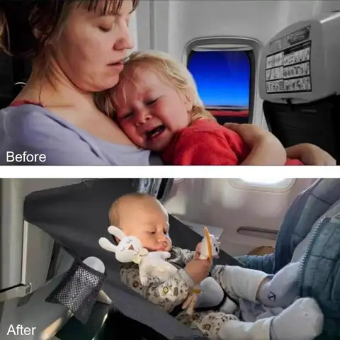 Toddler Airplane Travel Bed Inflatable Seat Extender Sleep Essential Travel Bed Belt Portable Plane/Car/Train Safety Baby K I8D1