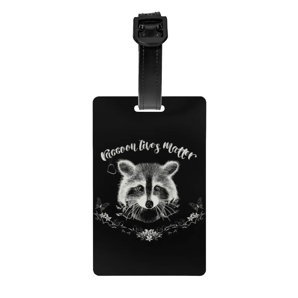 Custom Raccoon Lives Matter Iconic Luggage Tag Privacy Protection Trash Panda Racoon Baggage Tags Travel Bag Labels Suitcase