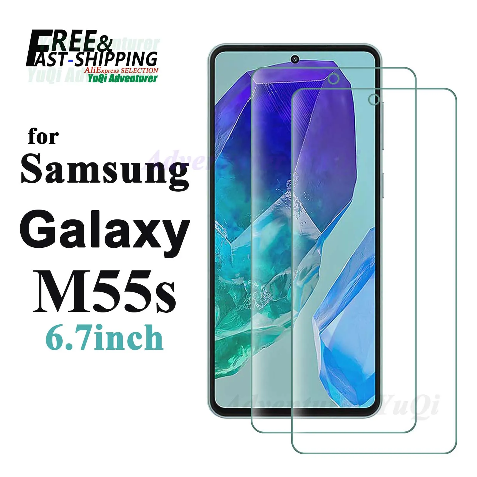 Screen Protector for Samsung Galaxy M55s 6.7 Tempered Glass Crystal HD 9H Transparent Anti Scratch Case Friendly High Aluminum