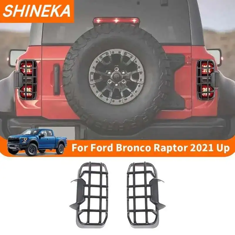 SHINEKA Car Rear Tail Light Lamp Taillight Decoration Cover Trim for Ford Bronco Raptor 2021 2022 2023 Up Exterior Accessories