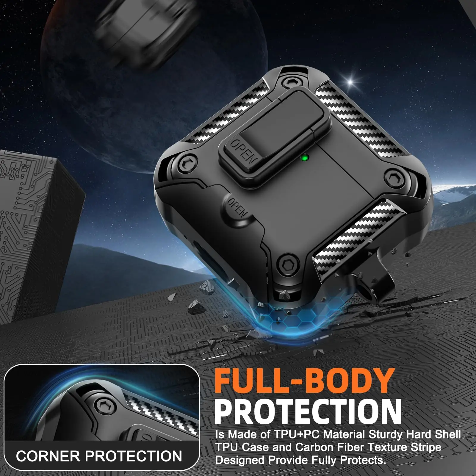 Чехол для AirPods 4-го поколения с подставкой для телефона, полная защита от падения, автоматический блокирующий переключатель, дизайн с комплектом очистителя для Airpods 4