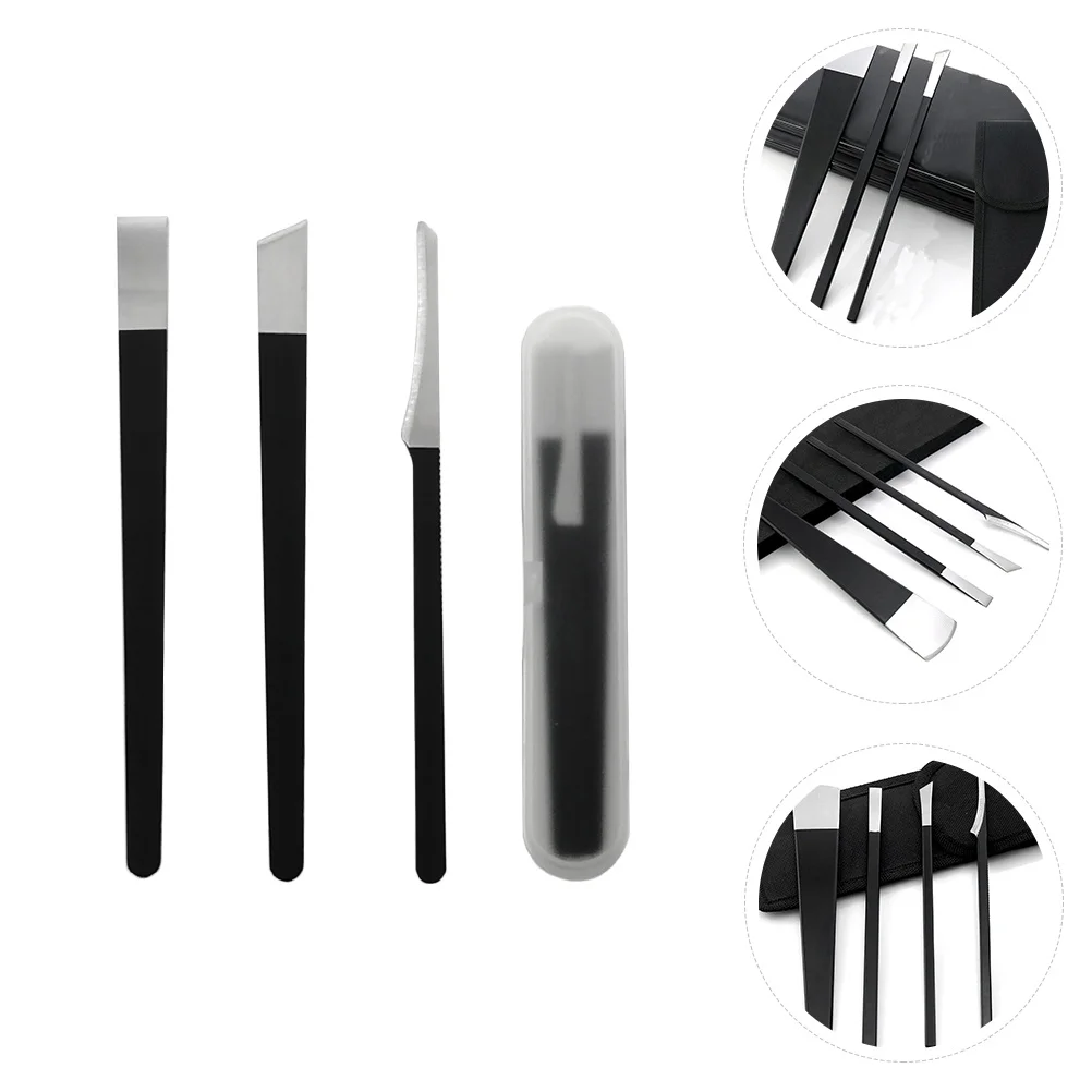 4 قطعة مجموعة تشذيب الأظافر باديكير قادين أظافر القدم القراص الملفات العناية بالقدم طقم هدايا دائم حقيبة التخزين العملية #5