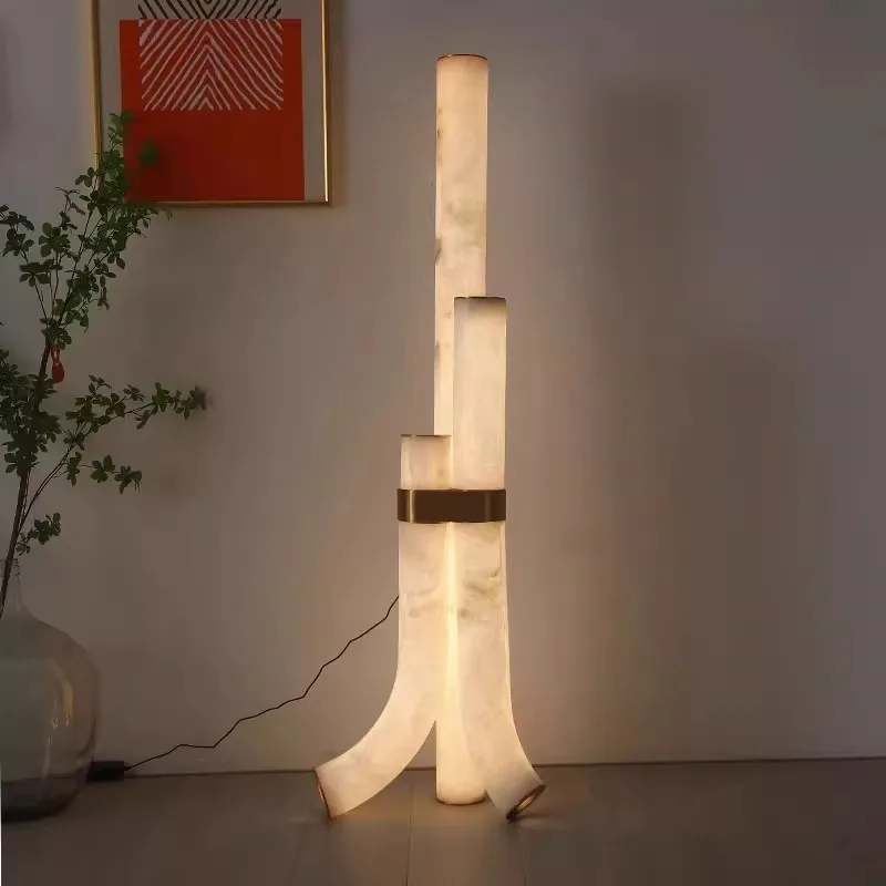 

New Spanish new marble floor lamp decorative sofa living room bedroom high-end vertical floor lamp