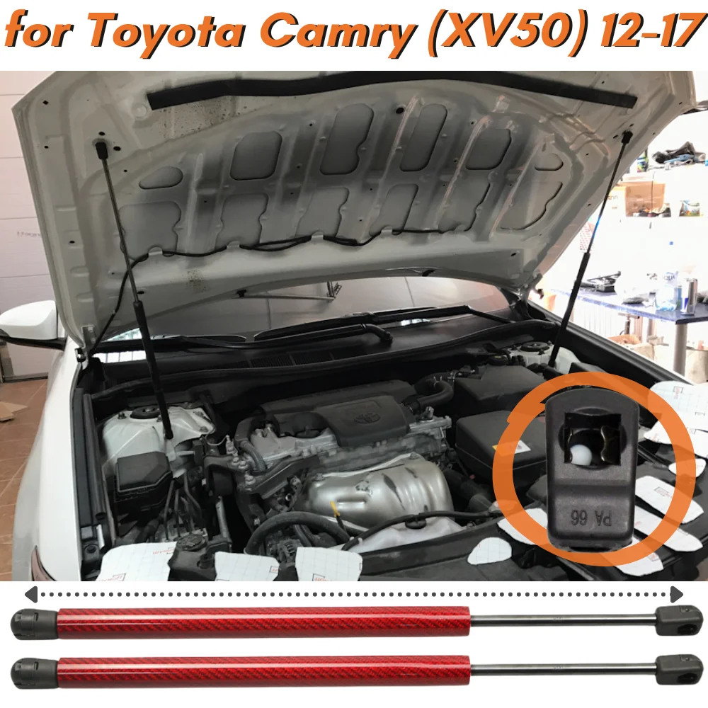 

Qty(2) Hood Struts for Toyota Camry (XV50) 2012-2017 Front Bonnet Carbon Fiber Lift Supports Gas Springs Shock Absorbers Dampers