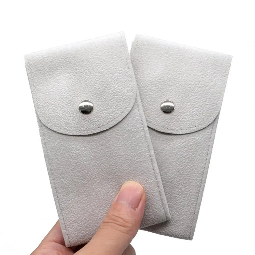 Anti-wear Watch Bag Anti-scratch Shock-proof Press Button Short Velvet Snap Design Portable Jewelry Packing Pouch Daily Use