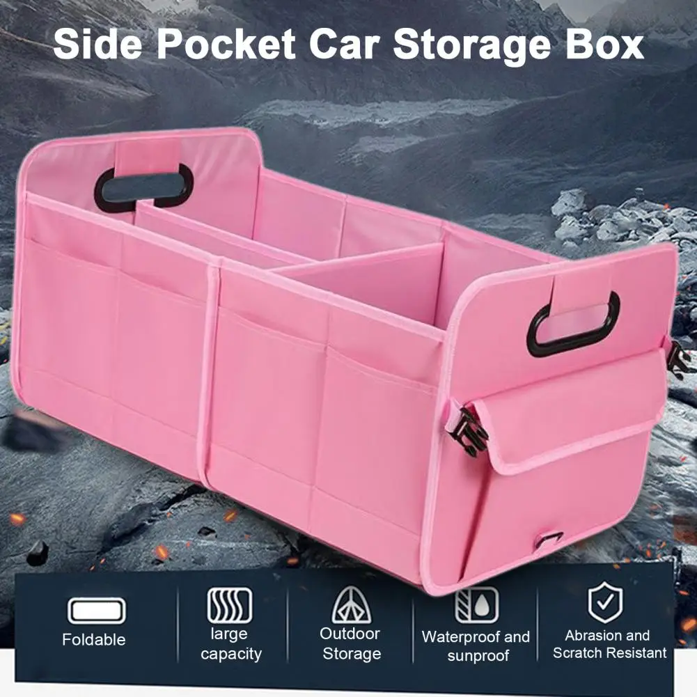 Car Cargo Holder Spacious Car Trunk Organizer with 9 Pockets Foldable Design Handles Ideal for Suvs Minivans Multi Compartment