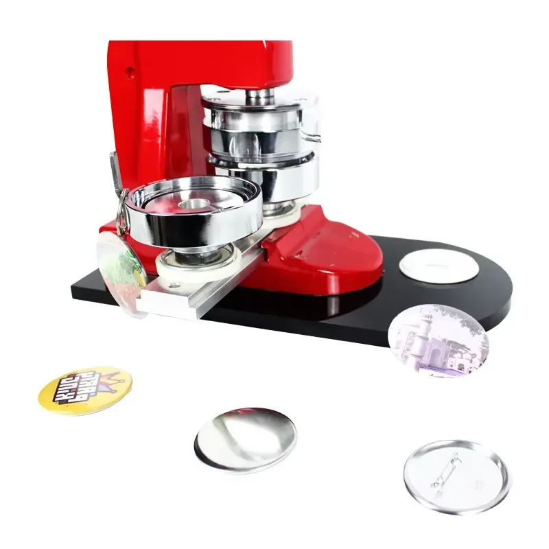 Aluminum Button Badge Maker Machine DIY Pin Press Tool for Custom Track Badges Manual Round Emblem Puncher Craft Supplies DIY
