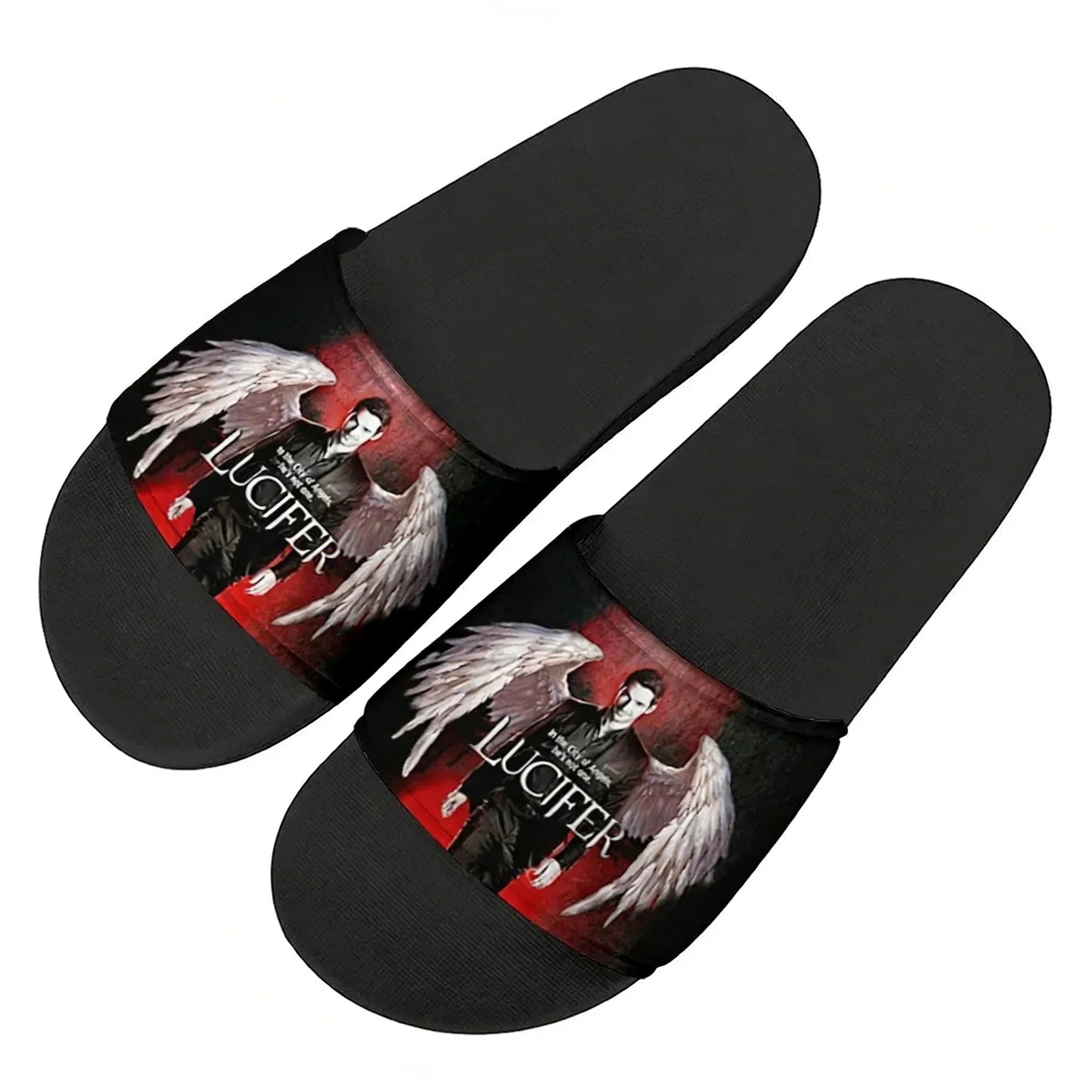 

Lucifer TV Slippers Home Water Shoes Lucifer Morningstar Mens Womens Summer Slipper Retro Outdoor Shower light Pool Sandals