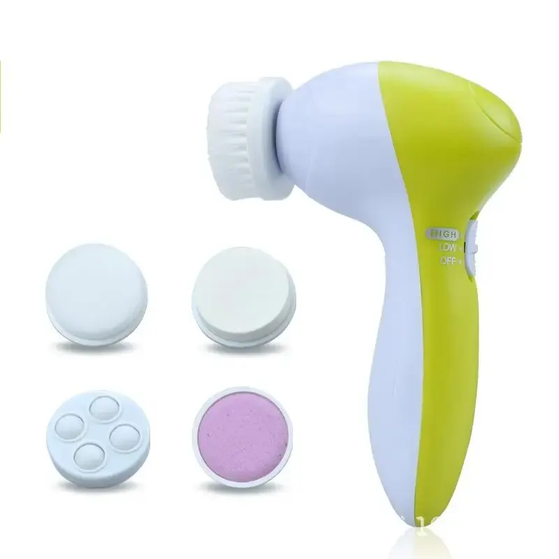 Nettoyant pour le visage 5 en 1, nettoyeur de pores, masseur de visage, nettoyage en profondeur, nettoyage des pores, portable, rotatif, électrique, soins de beauté