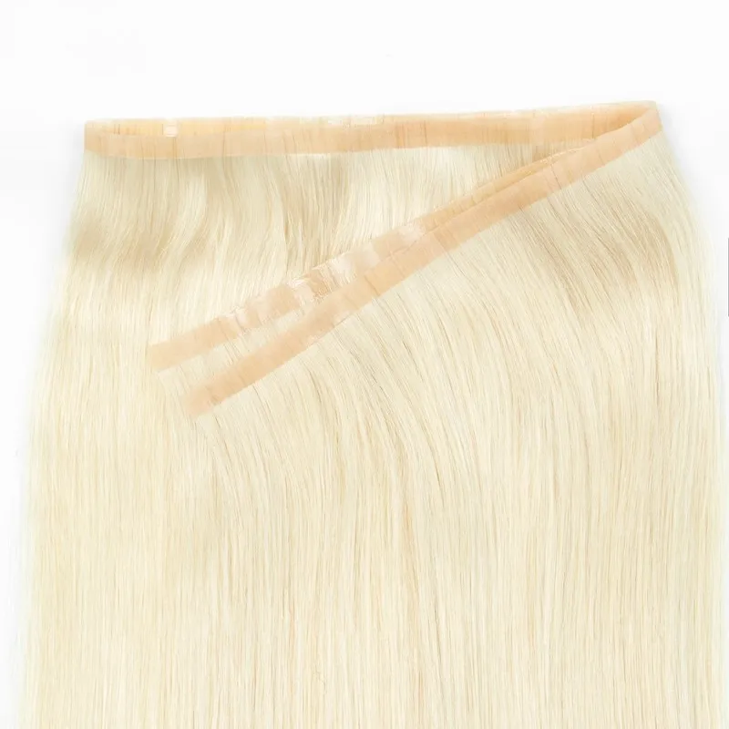 Fita longa da trama da pele do plutônio nas extensões, nenhuma colagem, cabelo humano natural, fita nas extensões, 40-50G, 12-24in, 80cm