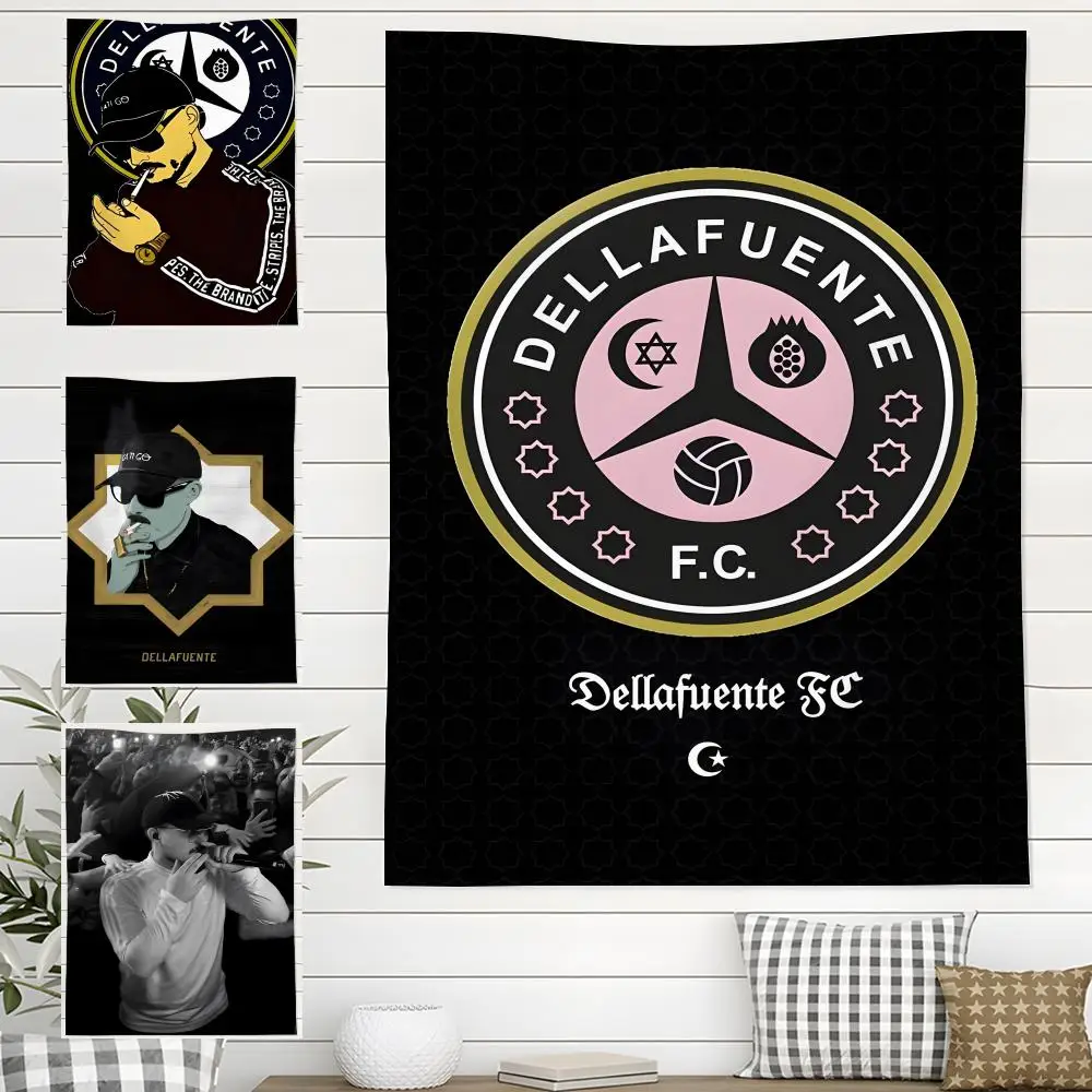 Modische Logo-D-Dellafuente-FC-Tapisserie für den Innen- und Außenbereich, Wohnzimmer, Schlafzimmer, Terrasse, langlebig, vielseitig einsetzbar, für den Einsatz bei jedem Wetter
