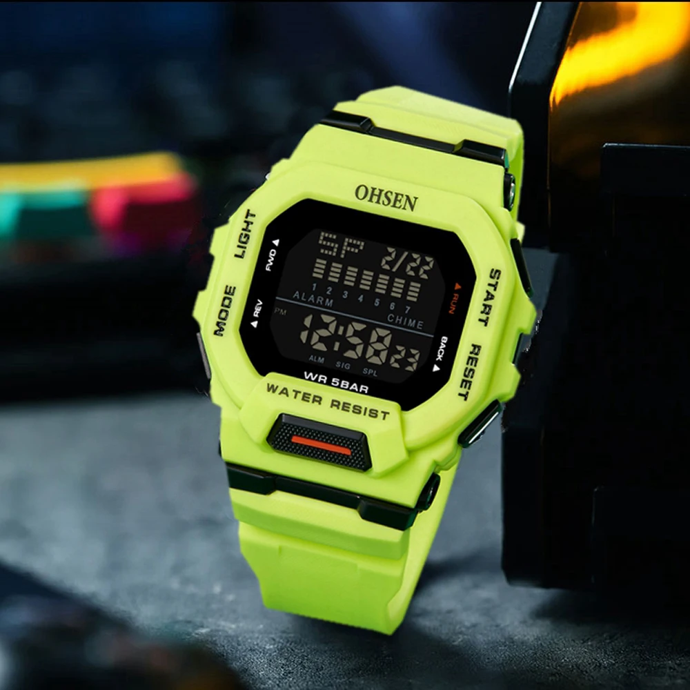 OHSEN-Montre de dehors Numérique pour Homme et Femme, Accessoire de Plein Air, Multifonctionnelle, Étanche, à la Mode, 5 Iko