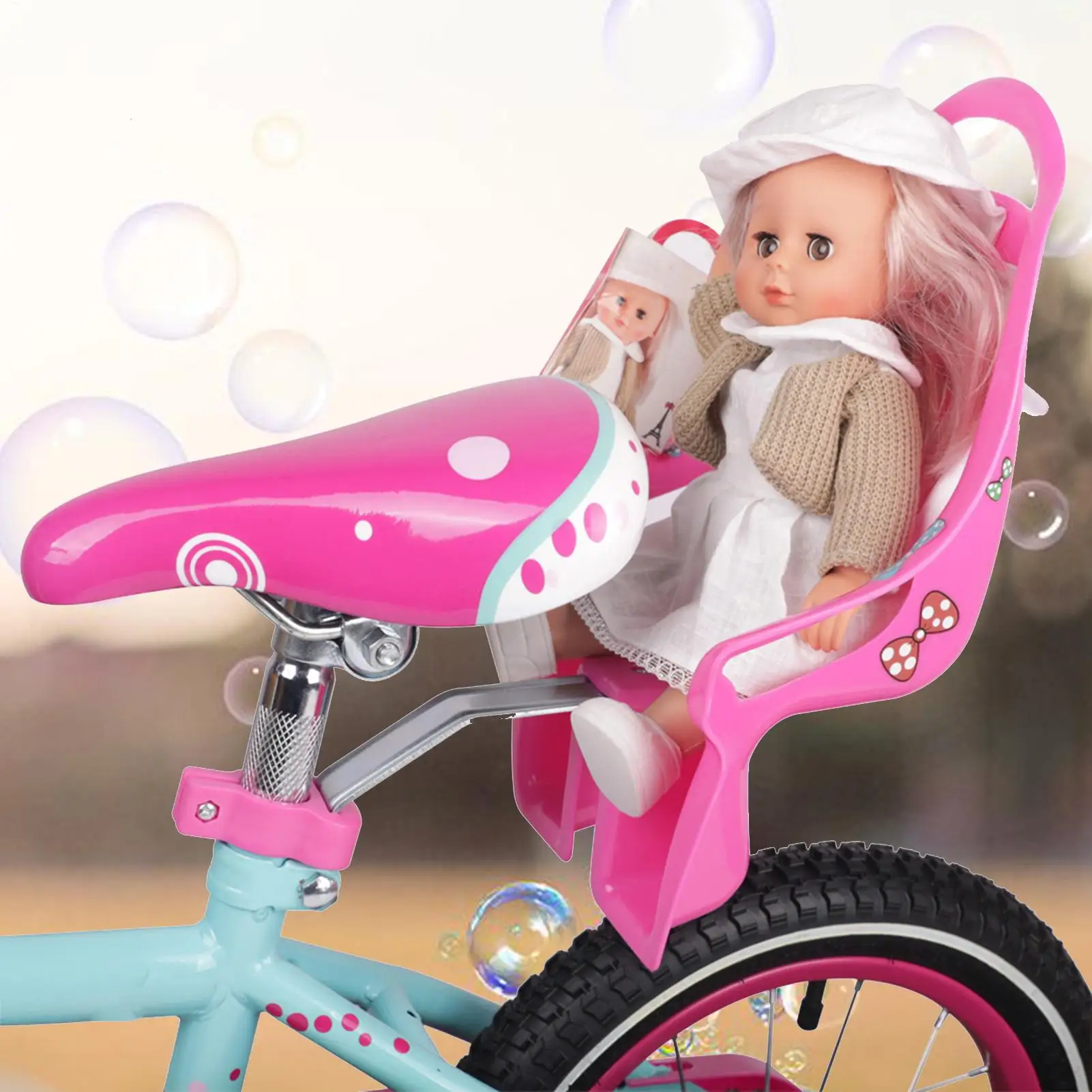 

Decorative Doll bike Seat With Stickers, Kids Bike Attachment For Plush Toys, Stuffed Animal Bike Chair Accessories