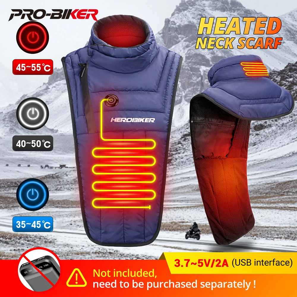 Winter Motorcycle Warm Neck Scarf Heated Warm Neck Windproof Outdoor Skiing Cold Proof Heating Scarf Snow Riding Warm Neck