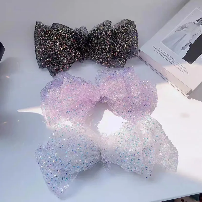 10Yards 6CM Sequin Chiffon Ribbon with Silver Gold Wire for DIY Hair Bow Clothing Sewing Supply Craft Accessories Tulle Ribbon