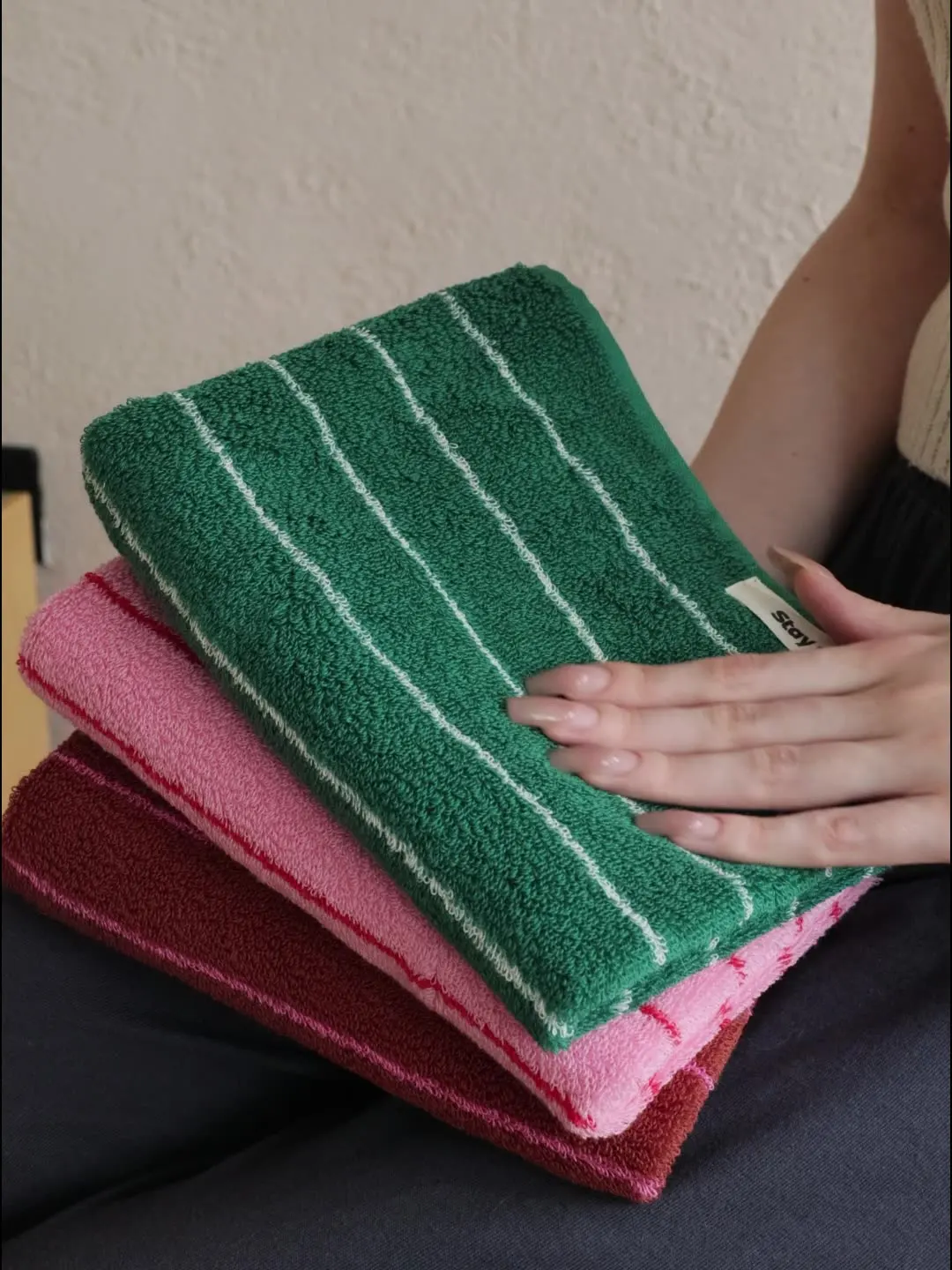 Retro Striped Plaid Cotton Towels Soft Pure Cotton Wash Towel Absorbent  Face Towel Combed Long Staple  Towel Adult B