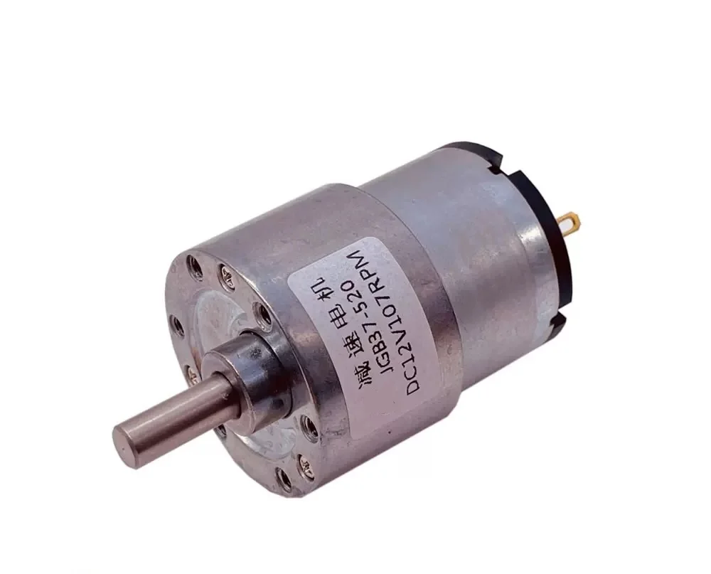 JGB37-520 DC 6V/12V/24V High Torque Gear Motor All Metal Gear Box Electric Motor 7/12/22/35/45/66/107/200/320/600/960RPM