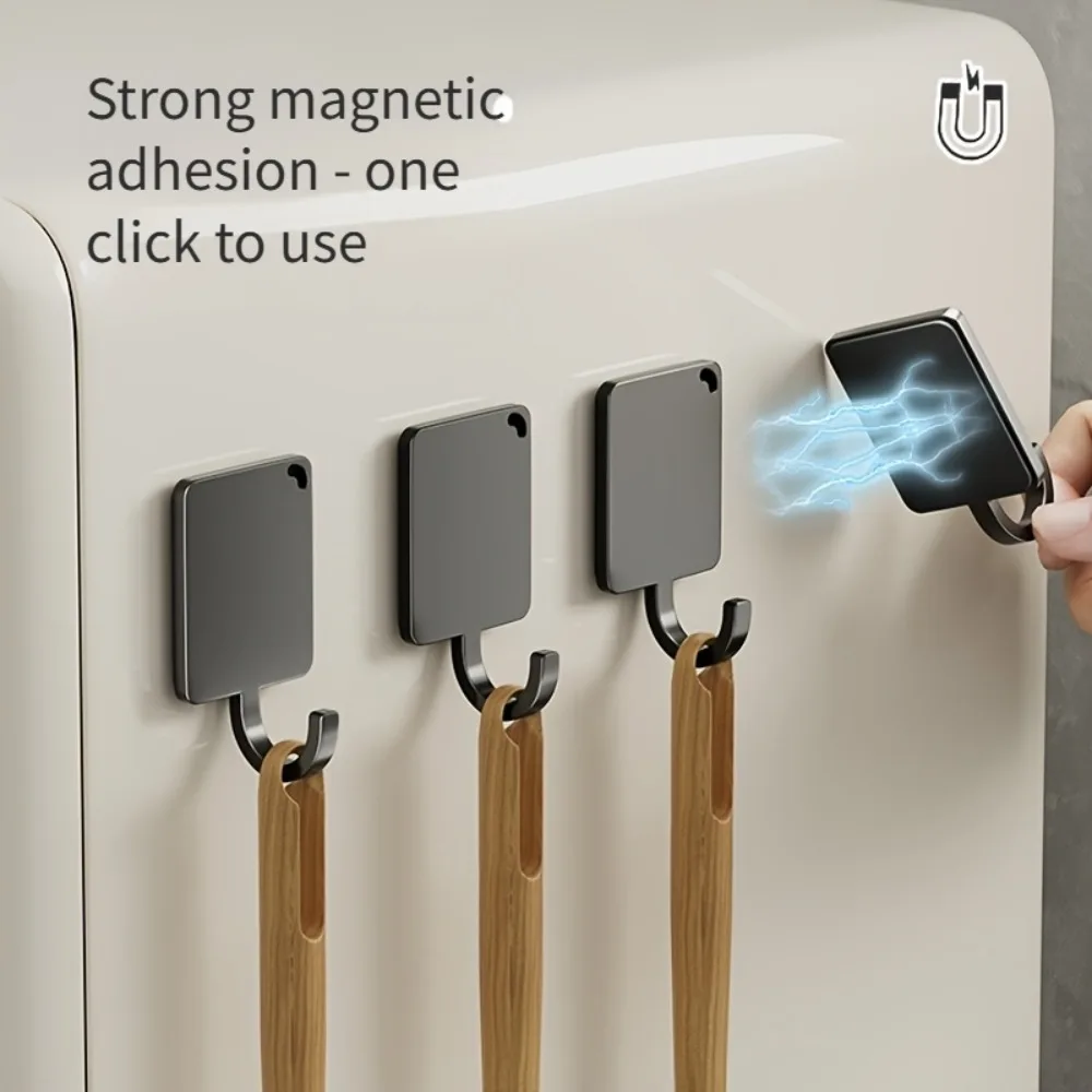 Strong Magnetic Hooks for Refrigerator No-Drill Removable Adhesive for Kitchen Appliances Bathroom for Refrigerator & Appliances