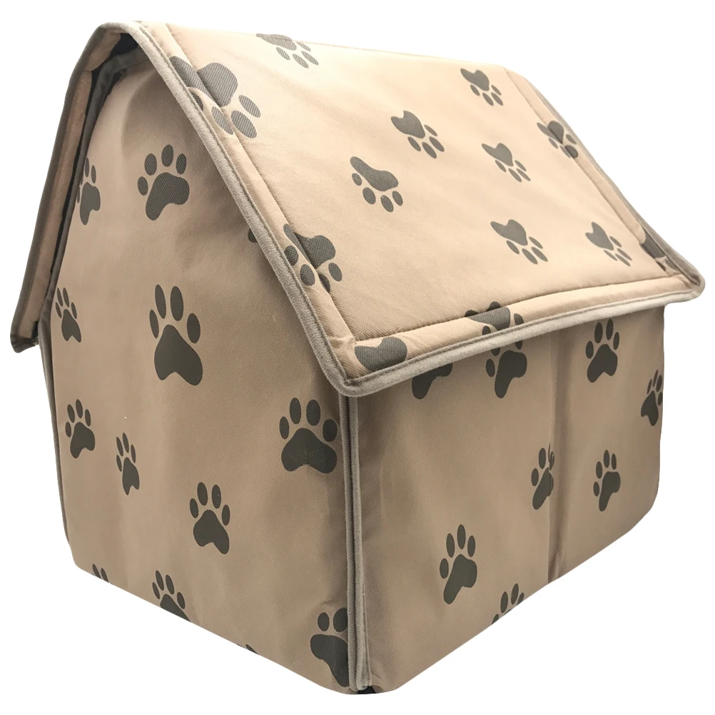 

Folding Dog Tent House Bed Shelter Coffee Warm Mat Portable Pet Supplies Easy Durable Perfect Workmanship Strong
