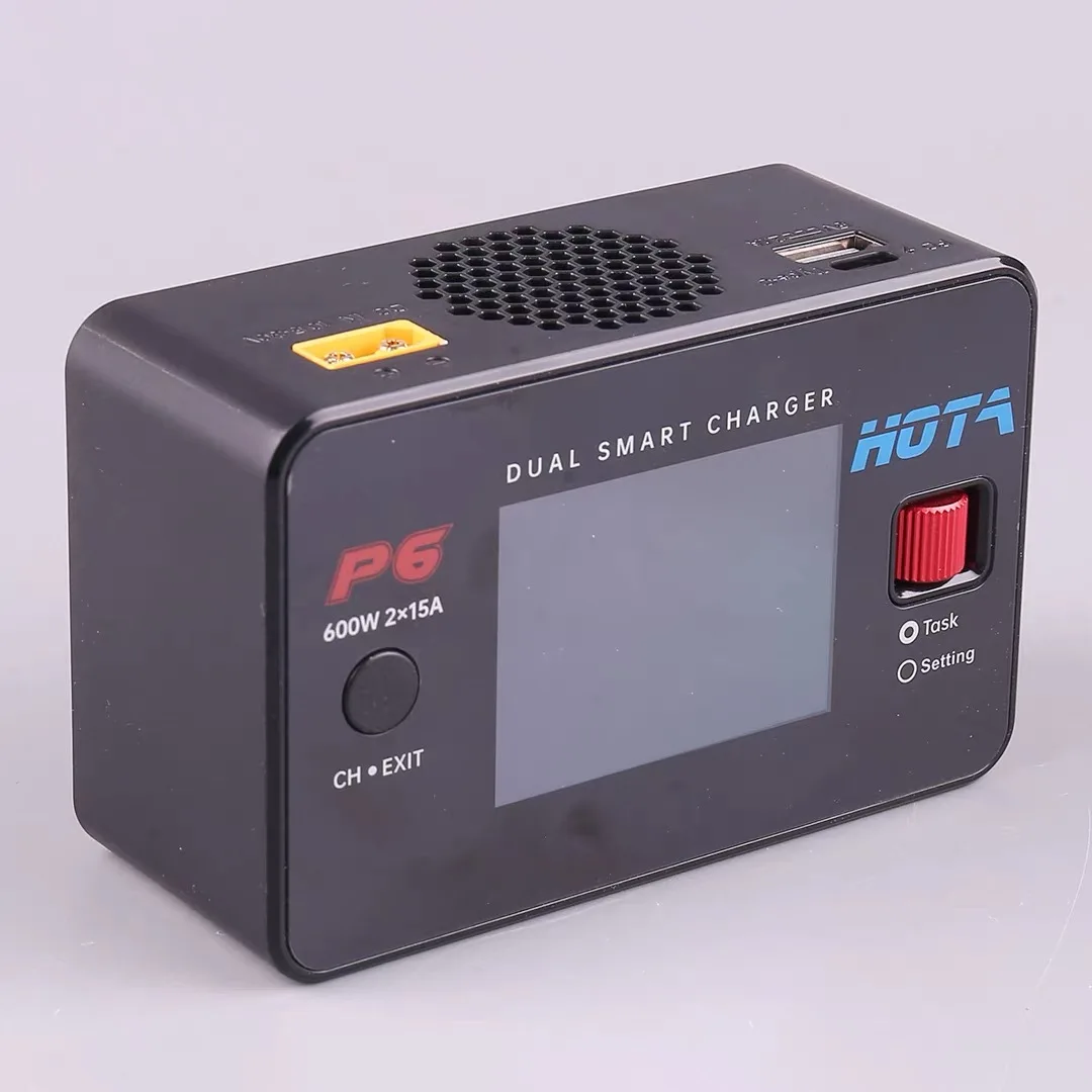 ل HOTA P6 شاحن ميزان ذكي نموذج طائرة سيارة شاحن ذكي مزدوج البلاستيك شحن المحمول يبو LiIon NiMH البطارية #4
