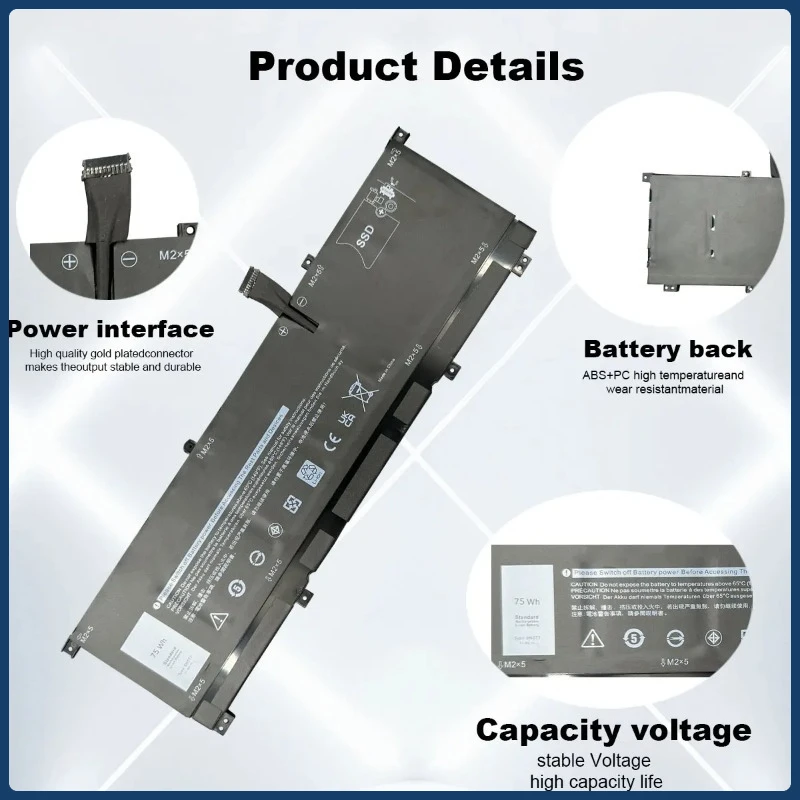 11.4 فولت مناسبة لبطارية الكمبيوتر المحمول Dell XPS 15 9575 P73F 8N0T7 0TMFYT