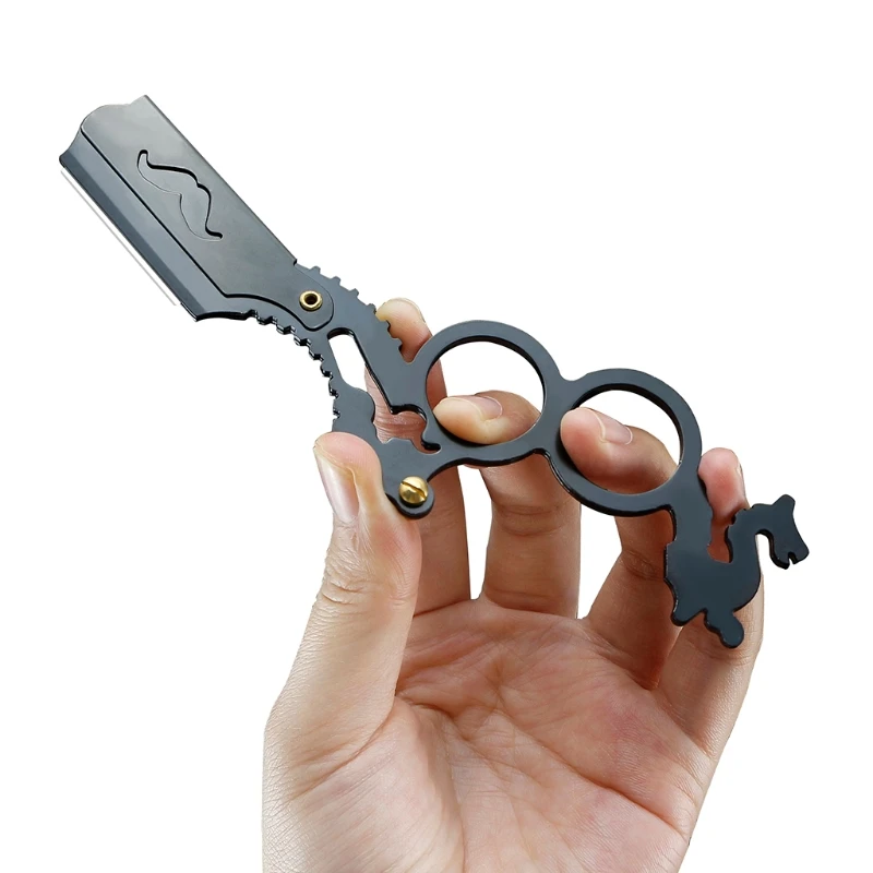 ผู้ชายสแตนเลสตรงตัดผมขอบมีดโกนมีดโกนเคราโกนมีดDropshipping