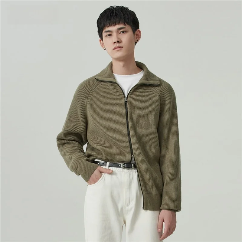 

Men's Thiened Knitted Sweater Winter Anti-Ball Sweater Loose Open Cardigan Outerwear Breathable Casual Mod Fabric