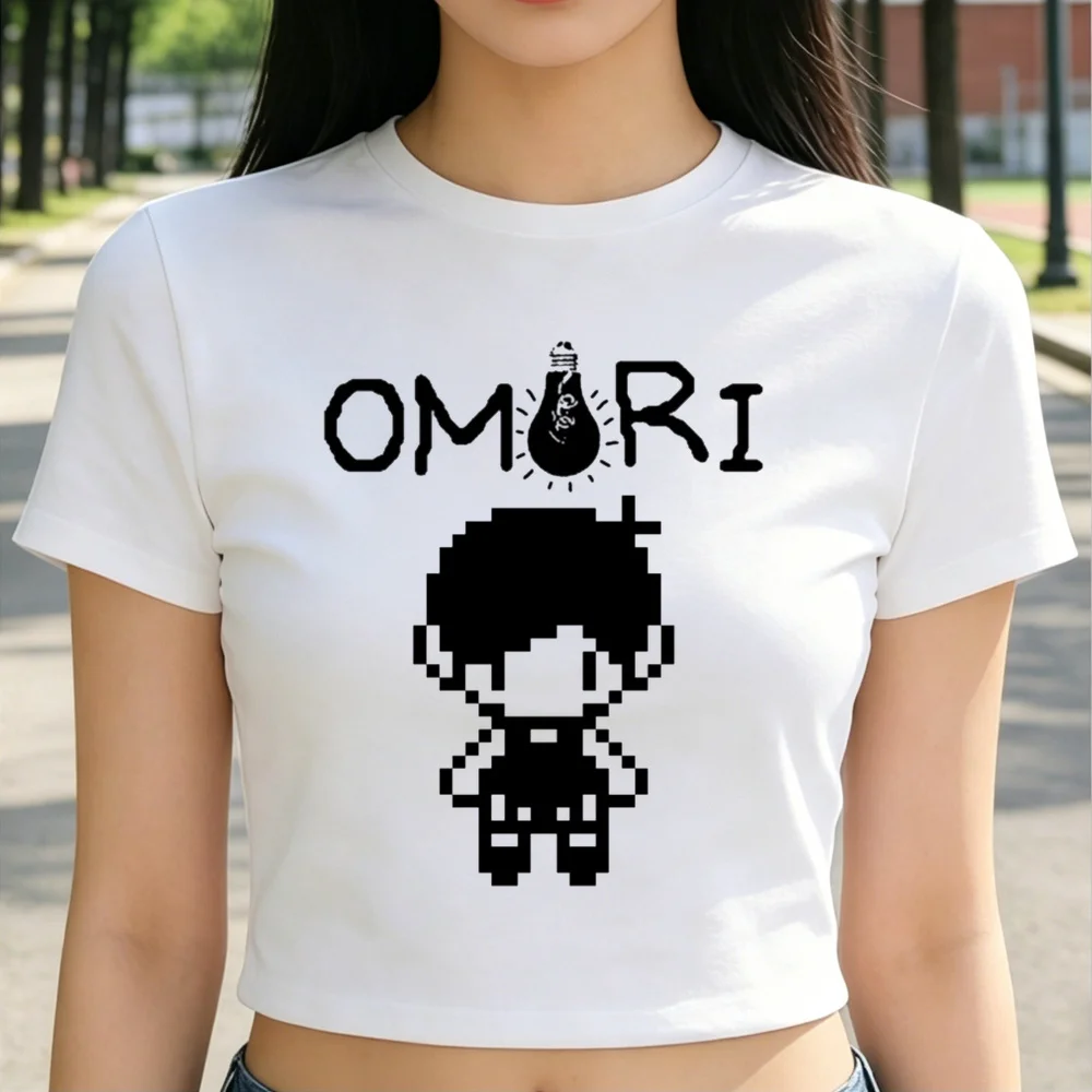 Omori cropped top women dollette harajuku anime shirt scene  korean fashion baddie graphic japanese