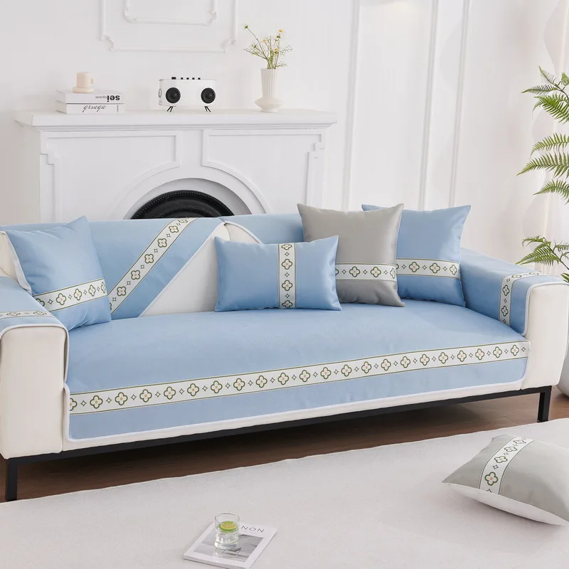 

2023 New Non-slip Cover Sofa Cover Ice Silk Sofa Cushion Summer Mat Living Room Cushion Four Seasons Universal Cool Feeling