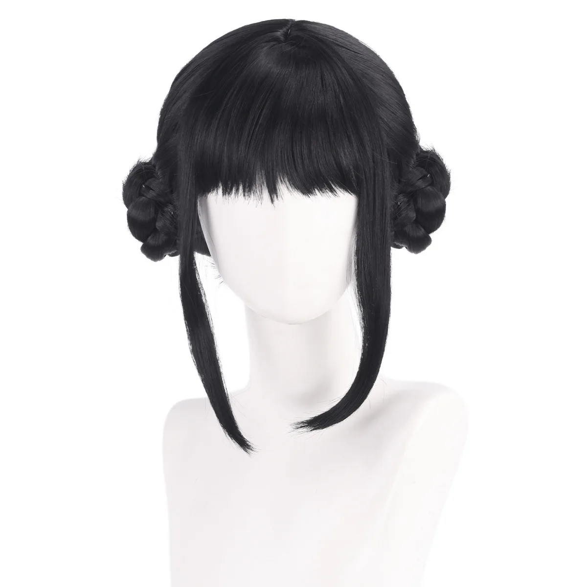 KPO-P-Stil, synthetische Cosplay-Perücke, Mi-ra, Rum-i, Zo-e, inspiriert, langes, lila, schwarz-rotes, hitzebeständiges Haar, Karneval, Anime-Party – Detail 2