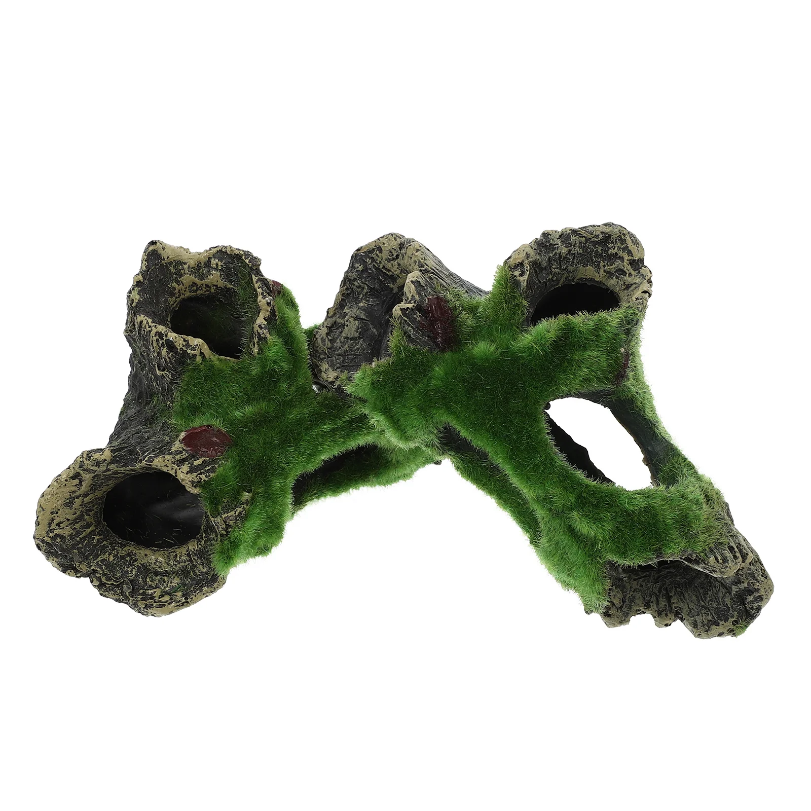 

2Pcs Aquarium Moss Tree Root Resin Cave Landscape Decoration Fish Tank Hideout Ornament Natural Fish Shelter for Salt Fresh