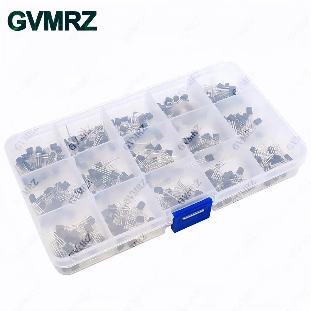 300PCS 15Values TO-92 Transistor Assorted Kit (2N2222/S8050/2N3904 etc.) for Arduino DIY Electronic Project