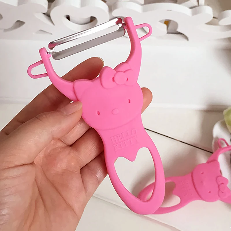 Sanrio Hello Kitty Stainless Steel Scraper Melon Apple Peeler Fruit Peeling Knife Kitchen Supplies Tool