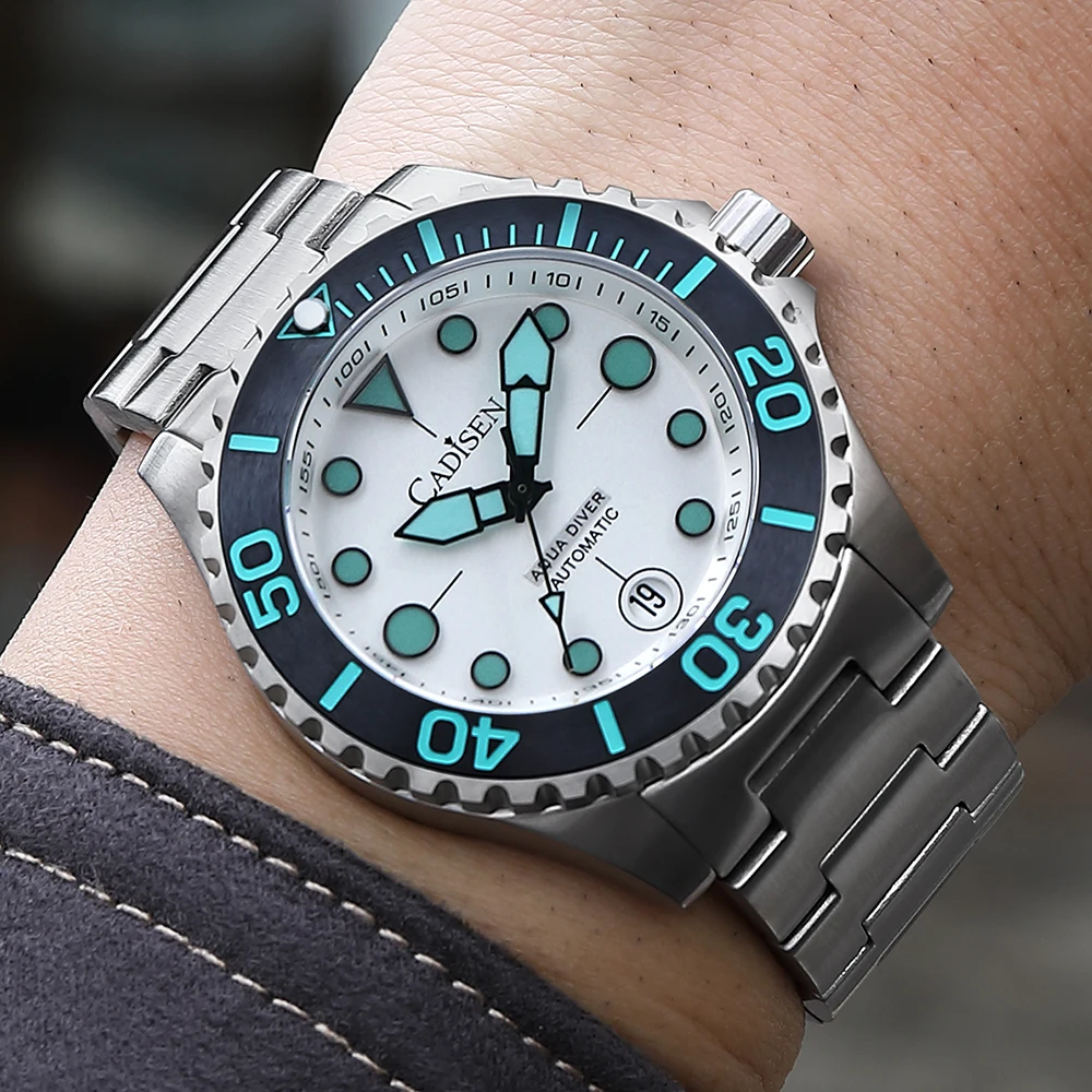 CADISEN AQUA DIVER 2024 New Brand Luxury Men Watches Automatic Watch Japan NH35A 100M Waterproof Luminous Mechanical Wristwatch