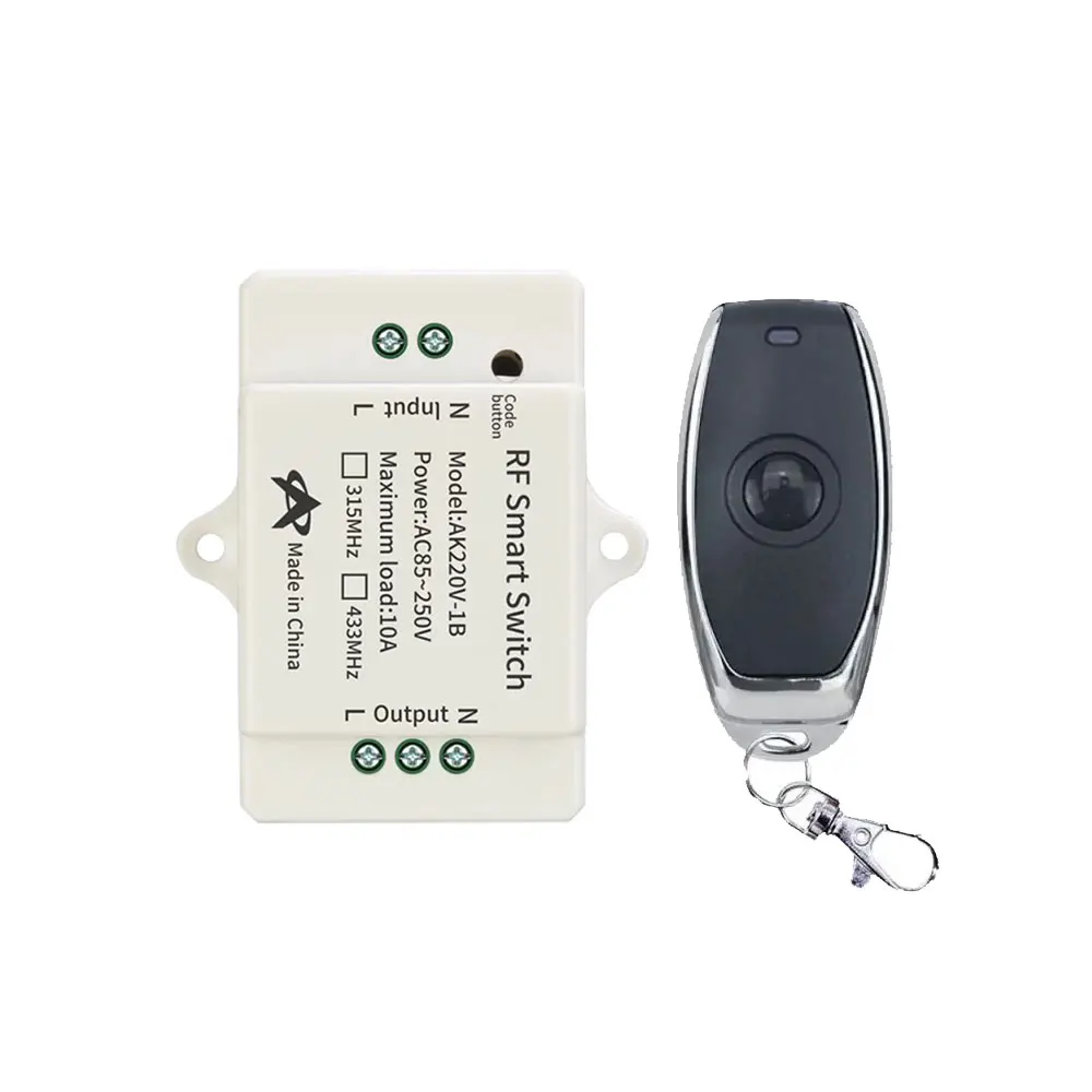 

433MHz AC85-240V 1CH Delay RF Remote Controller Set Transmitter And Receiver For Security Monitoring System