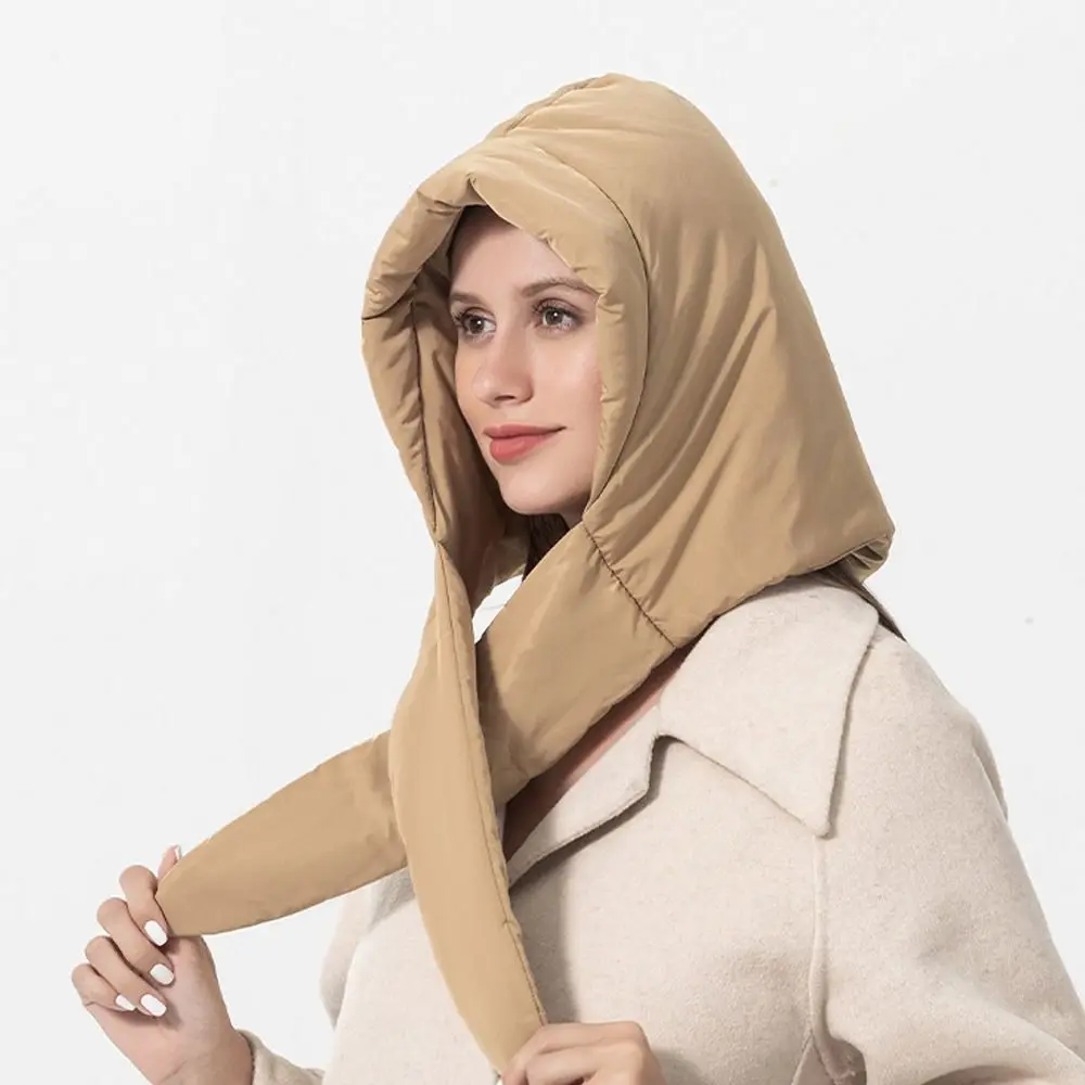 سميكة الشتاء الحجاب يندبروف نفخة تصميم مثلث وشاح طارد المياه التعادل هود أسفل القطن وشاح ملابس الشارع