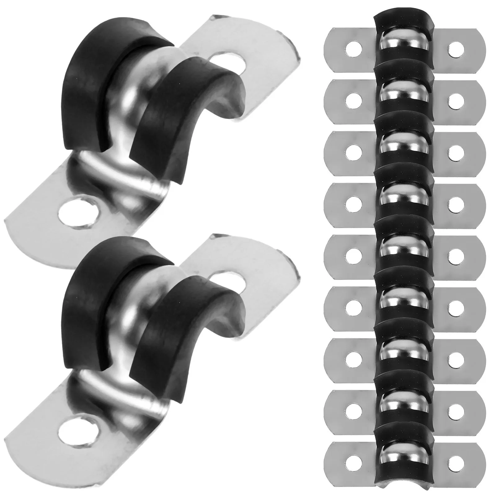 20 pz Morsetti Morsetti per cavi Clip per cinghia metallica a forma di U Clip per cinghia metallica per la gestione dei cavi Strumenti hardware di fissaggio