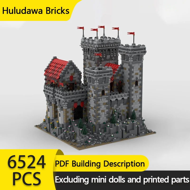 

Medieval Castle Model MOC Building Bricks Redrock Castle Modular Technology Gifts Holiday Assemble Children Toys Suit