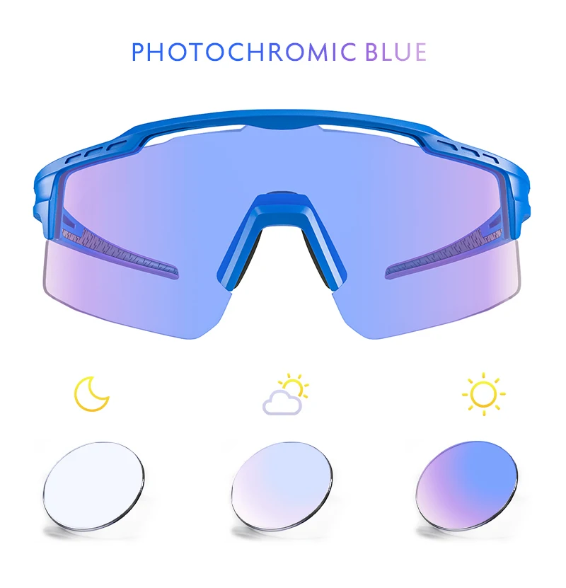 Kapvoe-RED Photochrome Gold Fahrradbrille Sport Herren Sonnenbrille für Herren Fahrrad Damen Outdoor UV400 Fahrradbrille – Detail 4