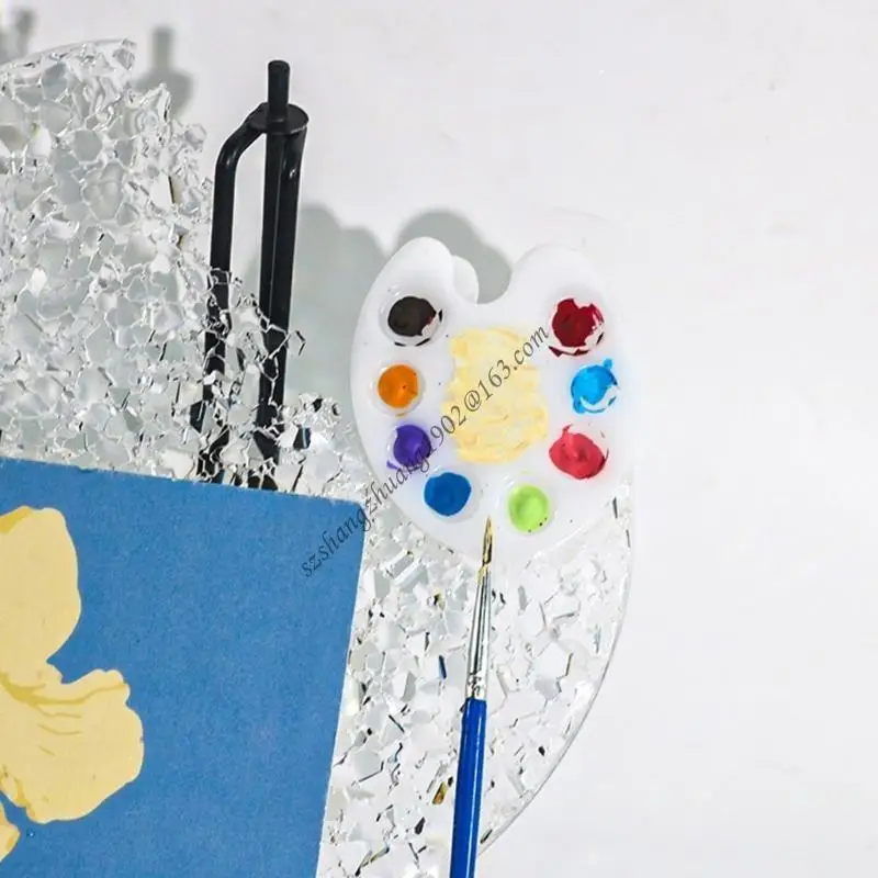 

Q6RB Paint Tray Palettes Resin Mold Silicone Paint Pallet Clips Mold Cat-paw Leaf Decorative Crafts Mold for Sketching Board