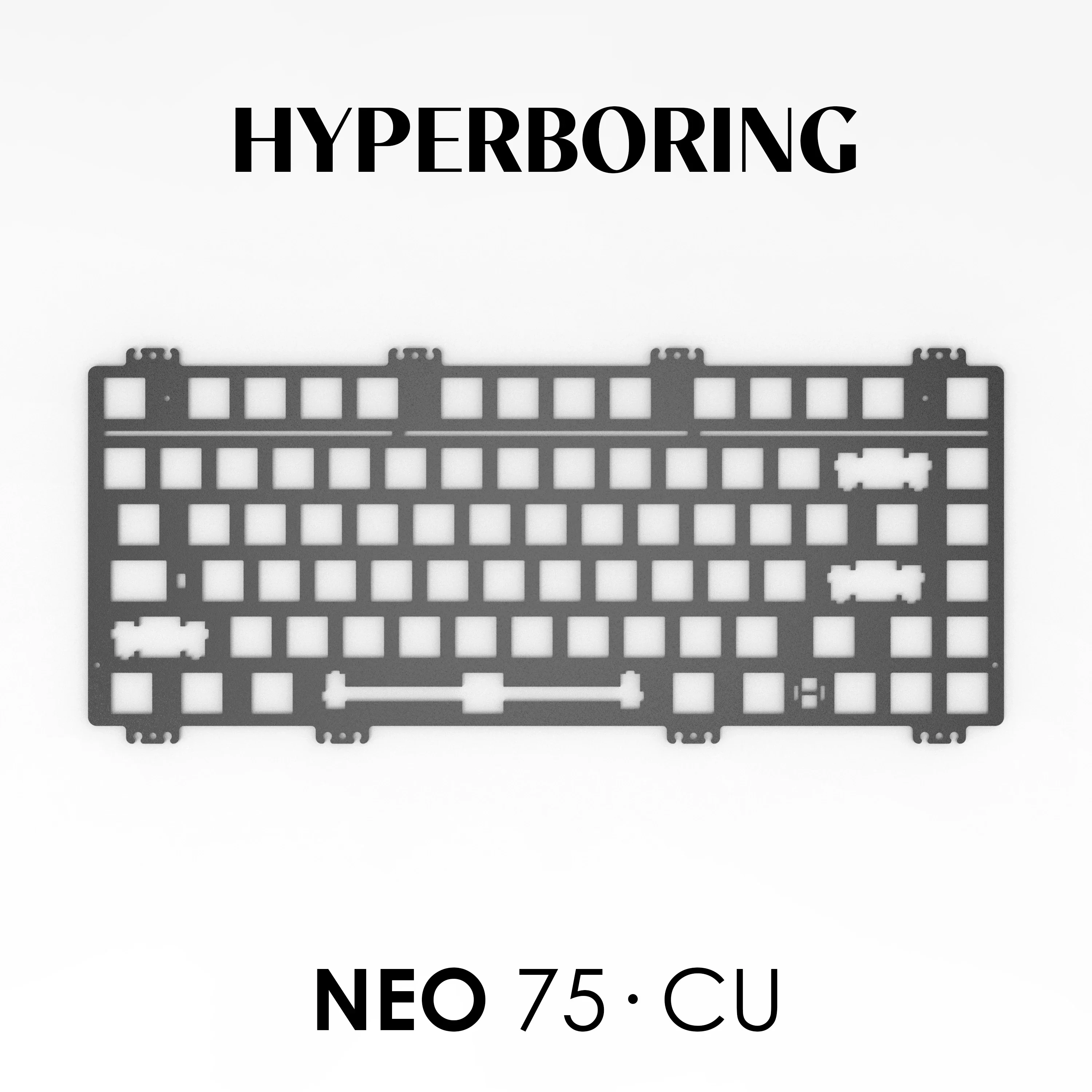 Neo75 CU ชุดคีย์บอร์ดตําแหน่งแผ่น PCB อลูมิเนียมทองแดงทองเหลือง PP PC แผ่นคาร์บอนที่กําหนดเองชุดสําหรับคีย์บอร์ดของขวัญ