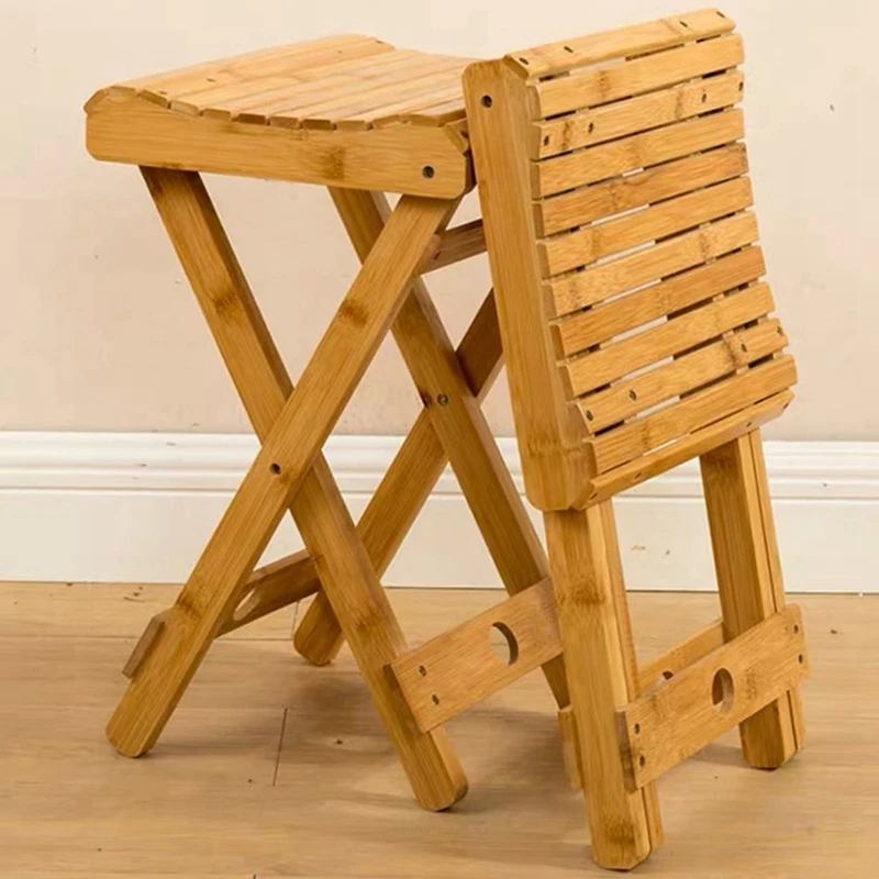 Small Nanzhu Folding Stool Portable Solid Bamboo Outdoor Fishing Chair Small Bench Small Stool Easy Install