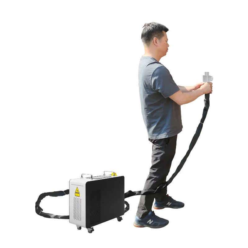 China Handheld Metal Rust Removal Machine 50W~500W Mold Steel Wood Stone Paint Coat Descale Removing Pulse Laser Cleaner Price