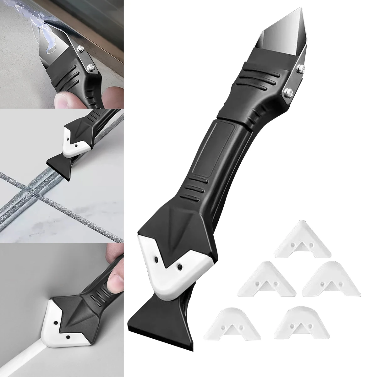 

5 In 1 Silicone Scraper Sealant Smooth Remover Tool Set Practical Floor Mould Removal Hand Tools Set