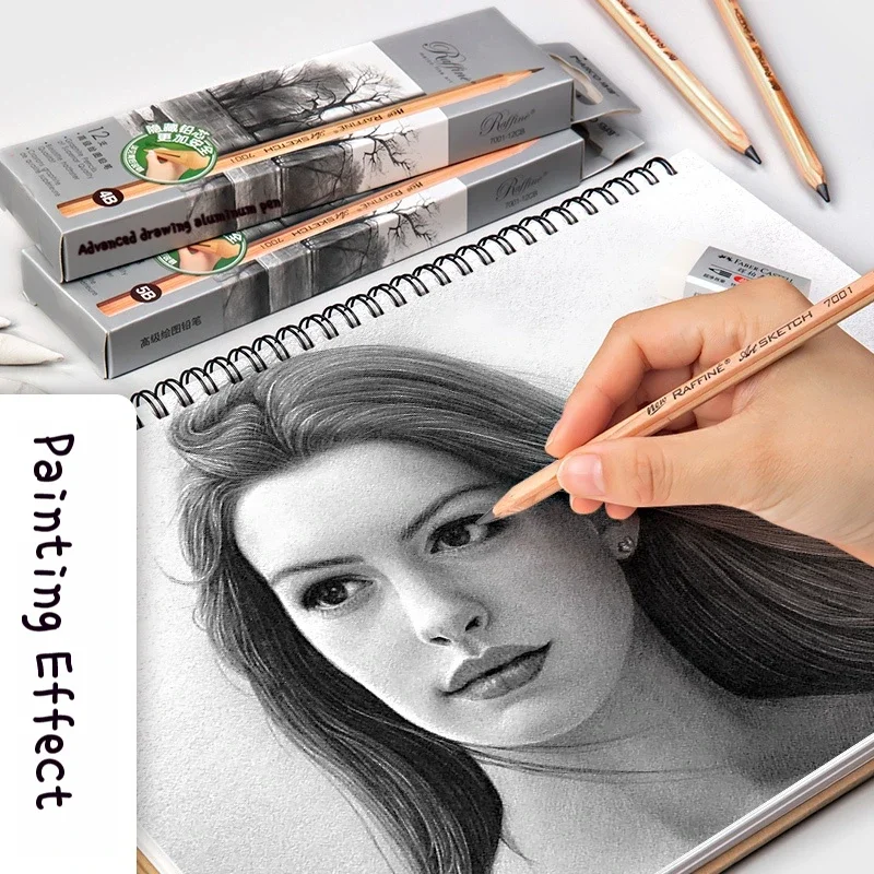 12Pcs Professional Drawing Sketch Pencil Set HB 2H 2B 3B 4B 5B 6B 7B 8B 10B 12B 14B Graphite Hand-Painted Pen School Stationery