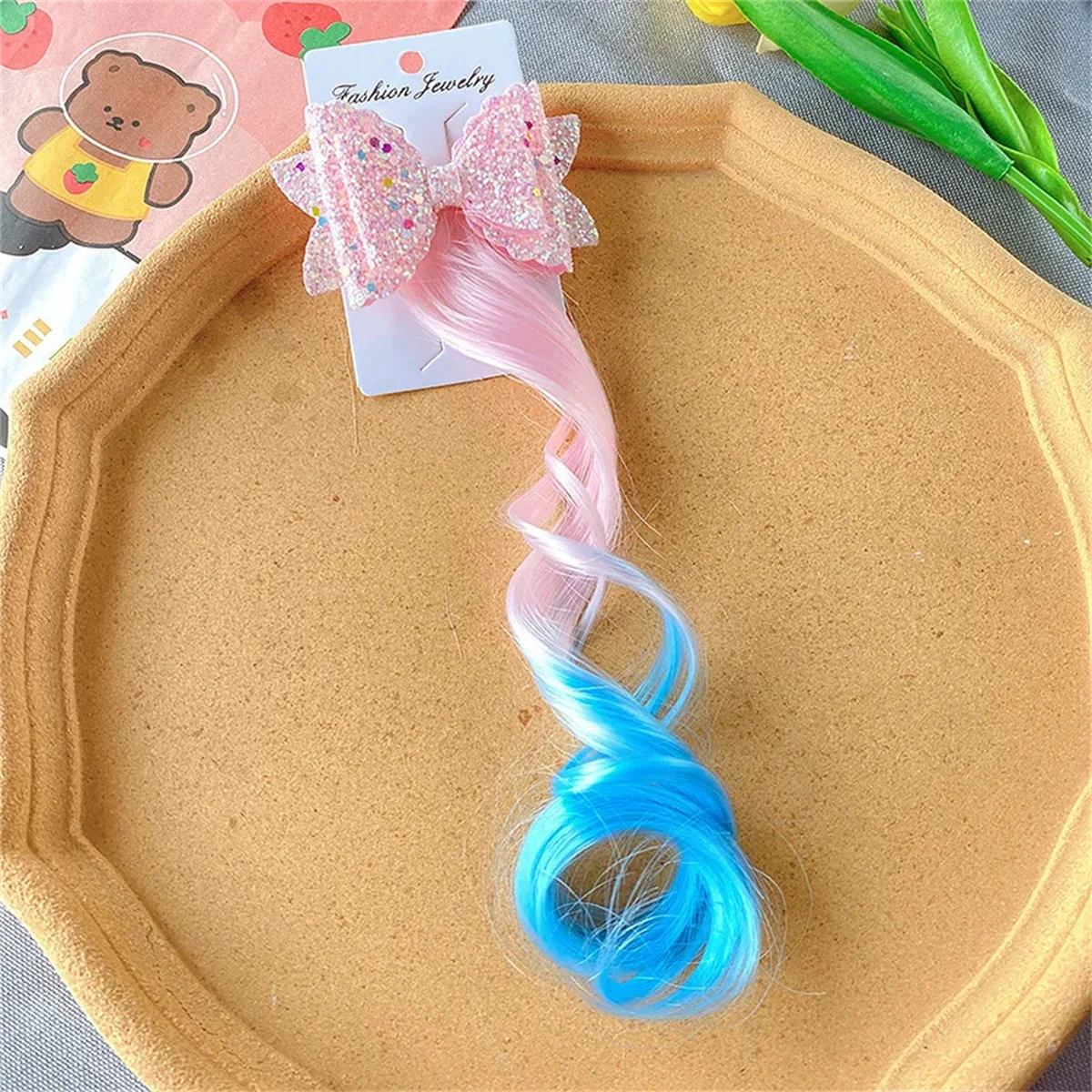 1 قطعة الأميرة لطيف التدرج مجعد الشعر ربطة شعر مستعار الفتيات دبابيس الشعر الأطفال أغطية الرأس Hairgrip مقاطع الشعر المشابك إكسسوارات الشعر